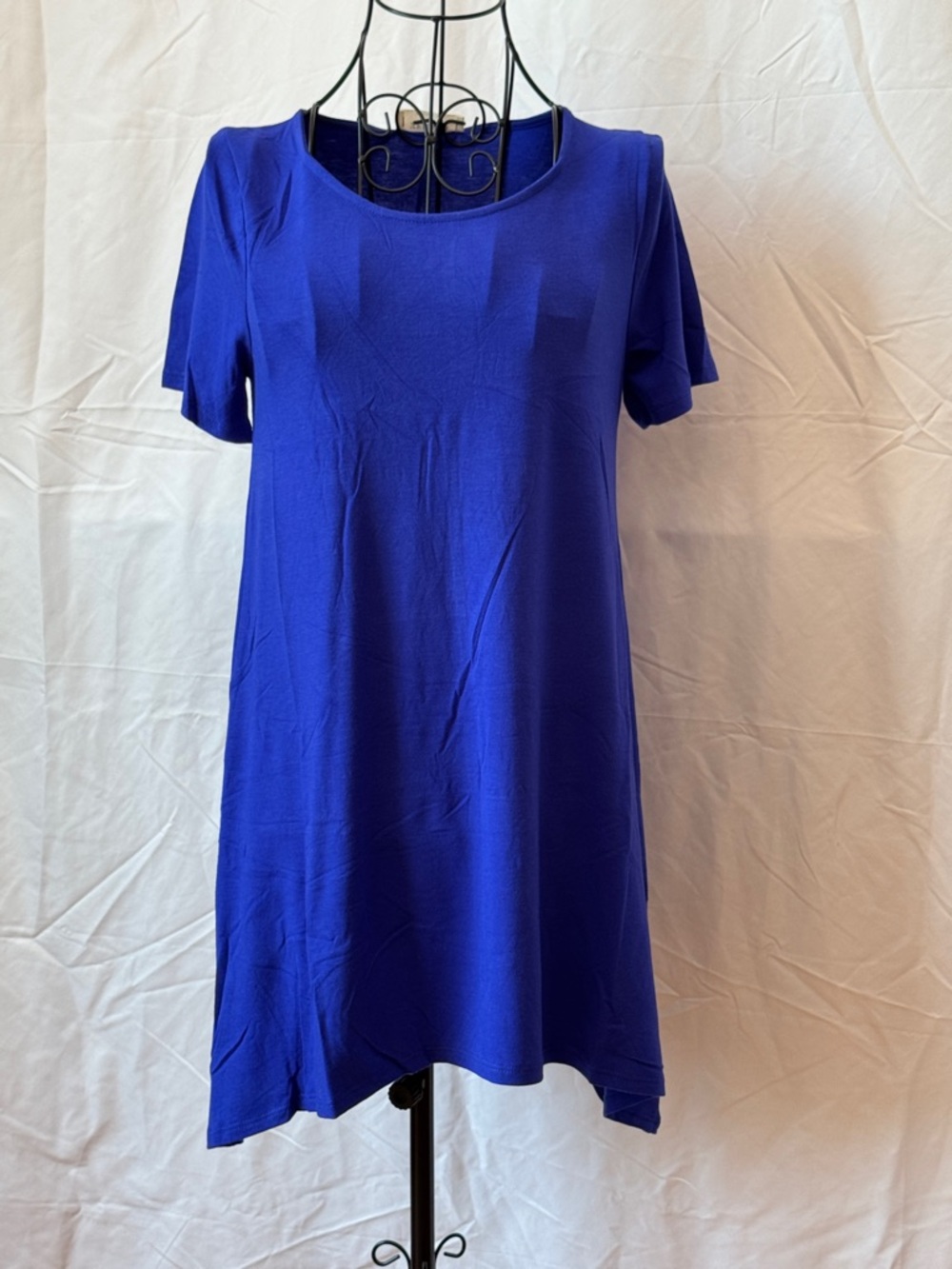 470 - Zenana Outfitters Bright Blue Scoop Neck Short Sleeve Tunic